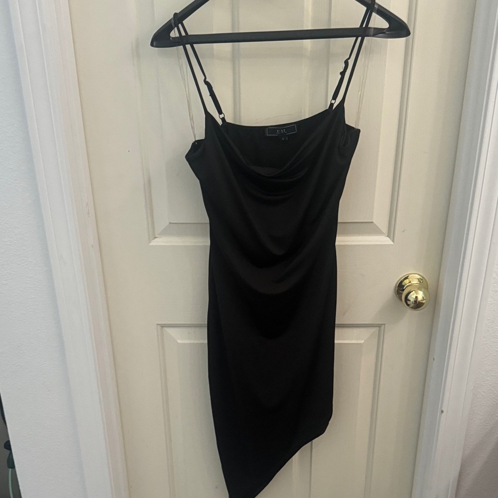 Vibe Asymmetrical Black Dress